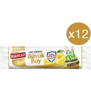 Limon Büzgülü Büyük Çöp Torbası 10'lu x 12 Paket