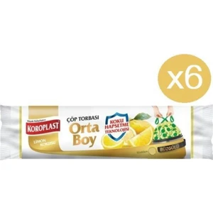 Limon Büzgülü Orta Boy Çöp Torbası 15'li x 6 Paket