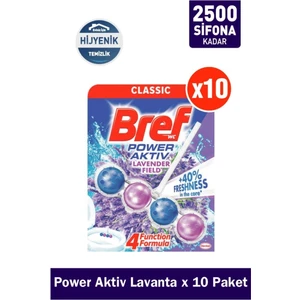 Bref Power Aktiv Katı Klozet Bloğu Lavanta Tekli x 10 Paket