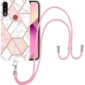 Motorola Moto E7 Power / E7I Power Pink Için Bir Ekim Mermer Kılıfı (Yurt Dışından)