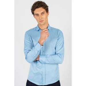 Modern Slim Fit Dar Kesim Düz Erkek Gömlek