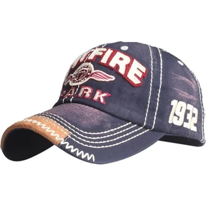 Pamuk Işlemeli Yama Yıkanabilir Ayarlanabilir Beyzbol Şapkası Mavi (Yurt Dışından)