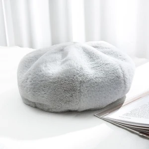 Sonbahar ve Kış Bere Kadın Şapka Boyut Ayarlanabilir Açık Gri (Yurt Dışından)