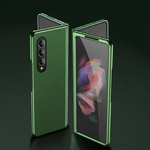 Samsung Galaxy Z Fold3 5g Yeşil Için Deri Telefon Kılıfı (Yurt Dışından)