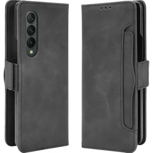 Samsung Galaxy Z Fold3 5g Siyah Için Buzağı Deri Kılıf (Yurt Dışından)