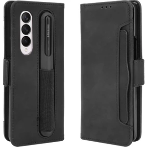 Samsung Galaxy Z Fold3 5g Siyah Için Cilt Fe Buzağı Kılıfı (Yurt Dışından)