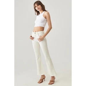Breese Flare Fit Normal Bel Bol Paça Esnek Jean Kot Pantolon