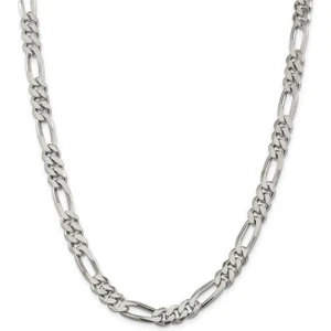 Encili Silver 925 Ayar Gümüş Erkek Figaro Zincir Kolye 55 cm