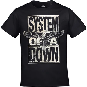 Orijin Tekstil System Of A Down - Stacked Eagle Unisex Baskılı Siyah Tshirt