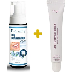 E2'Quality Diş Beyazlatıcı Köpük + Dermoskin Nail Balsam Krem 10 Ml El Bakım Kremi