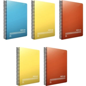 Fresco A5 72 Yaprak Plastik Kapak Spiralli Defter 3 Kareli+ 2 Çizgili  Küçük Boy