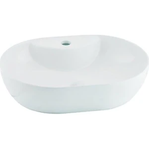 Alto Tezgah Üstü Lavabo Batarya Delikli P. Beyaz 50 Cm