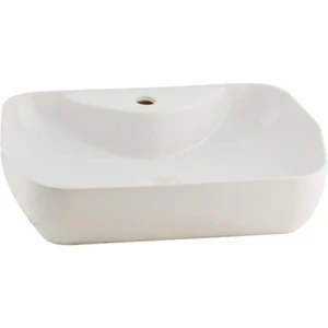 Lucida Tezgah Üstü Lavabo Batarya Delikli P. Beyaz 55 Cm