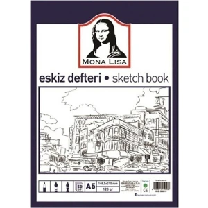 Monalisa Spiralsiz Karakalem Eskiz Defteri 120GR A5 50 Yaprak