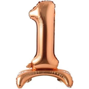 Partipan Ayaklı 1 Rakam Bronze Folyo Balon
