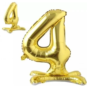 Partipan Ayaklı 4 Rakam Gold Folyo Balon