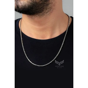 Ventino Silver Kral Zincir Gümüş Erkek Kolye