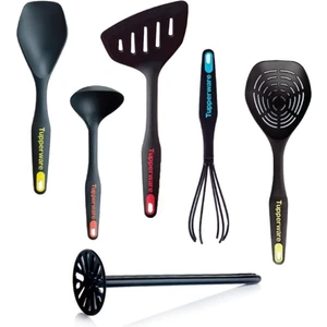 Kevgir Kepçe Spatula Çırpıcı Servis Kaşığı Patates Ezici Modern Peri Set