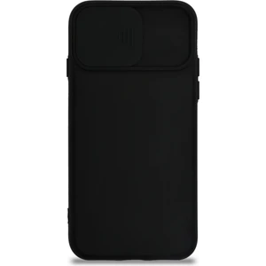 Caseart Apple iPhone 8 Kapak Kamera Korumalı Sürgülü Renkli Silikon Kılıf - Siyah