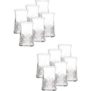 Timeless Kesme Kristal Çay Bardağı - 12 Li Çay Bardak