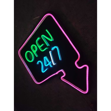 Open Açık7/24 Neon Yazı LED Tabela Fiyatı - Taksit Seçenekleri