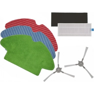 Daaxing Set van 16 hoofdborstelfilters dweildoeken zijborstels past voor Tefal voor X-Plorer-serie 75 S RG8597W vervangende onderdelen voor robotstofzuigers, 1 hoofdborstel, 4 filters, 5 dweildoek, 6