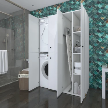 Kenzlife çamaşır-kurutma makinesi dolabı kapaklı yaromira byz 180*120*60 banyo