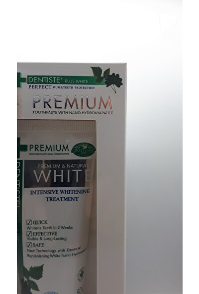 Dentiste Premium & Natural White Doğal Beyazlık Sağlayan Bitkisel Anti Alerjik Diş Macunu Tüp 50 Gr