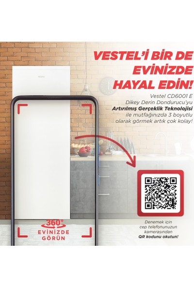 Vestel CD6001 E Dikey Derin Dondurucu