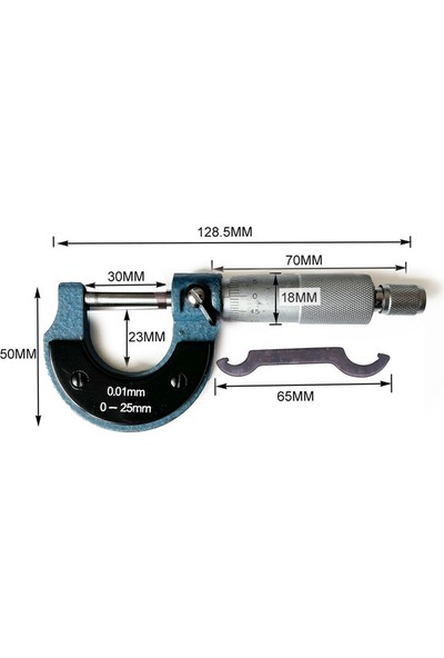 Aek-Tech Mekanik Mikrometre 0-25Mm 0.01Mm