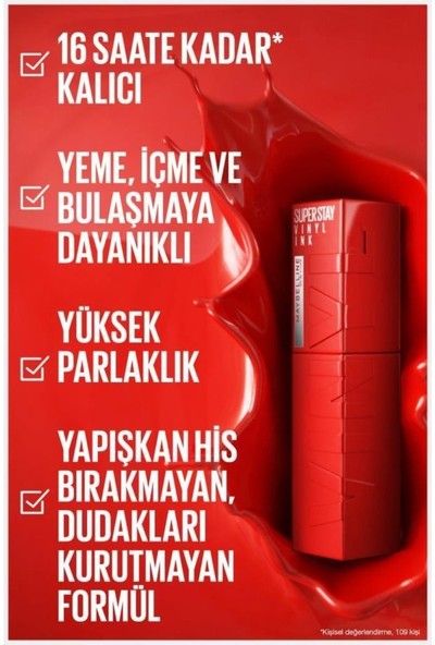Maybelline New York Super Stay Vinyl Ink Kalıcı Likit Parlak Ruj 35 Cheeky