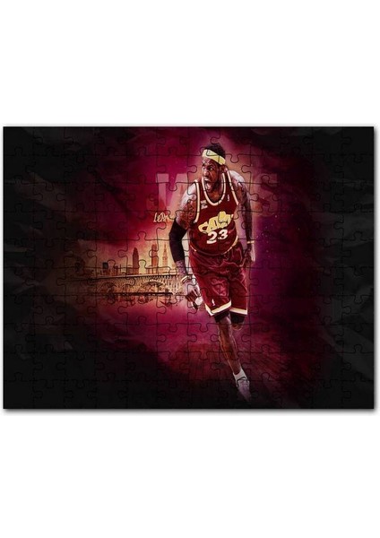 Lebron James Cleveland 23 Numaralı Formalı 255 Parça Puzzle Yapboz Mdf (Ahşap)