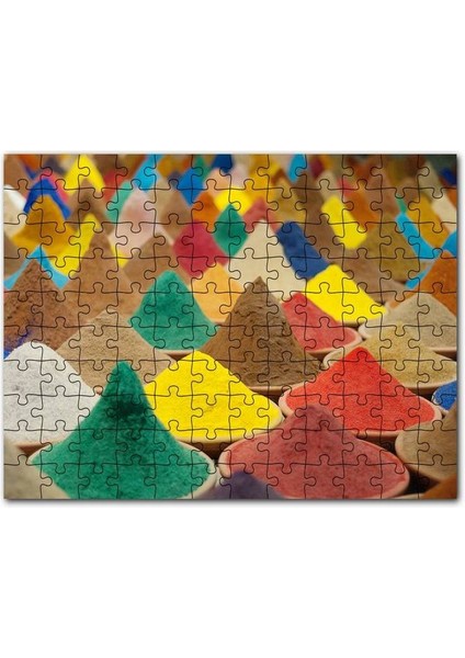 Kaselerde Renkli Toz Baharatlar 255 Parça Puzzle Yapboz Mdf (Ahşap)