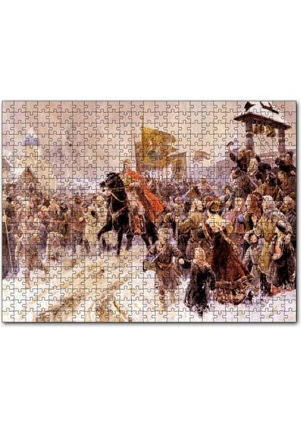 Savaştan Dönen Komutanın Şehre Girişi 120 Parça Puzzle Yapboz Mdf (Ahşap)