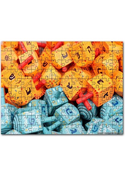 Renkli ve Harfli Minik Topaçlar 120 Parça Puzzle Yapboz Mdf (Ahşap)