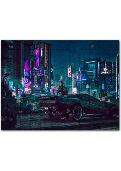 Difital Sanat Araba Möder Şehir Görseli 120 Parça Puzzle Yapboz Mdf (Ahşap)