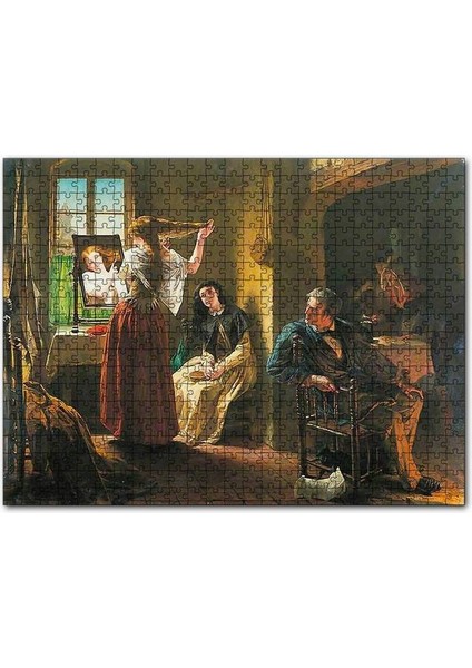 Kadın Terzisi ve Müşterileri 120 Parça Puzzle Yapboz Mdf (Ahşap)