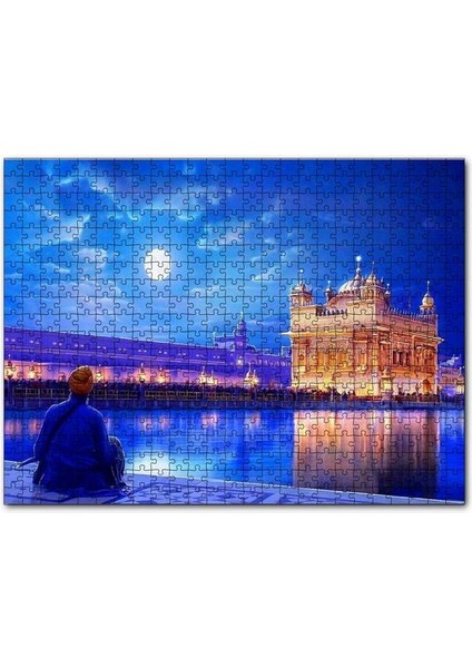 Dolunayda Hindistan'dan Bir Kare 120 Parça Puzzle Yapboz Mdf (Ahşap)