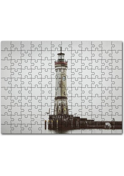 Deniz Feneri ve Sisli Deniz 120 Parça Puzzle Yapboz Mdf (Ahşap)