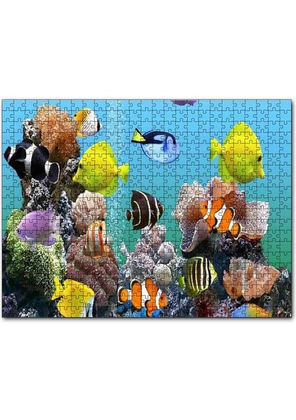 Deniz Akvaryumu ve Rengarenk Balıklar 120 Parça Puzzle Yapboz Mdf (Ahşap)