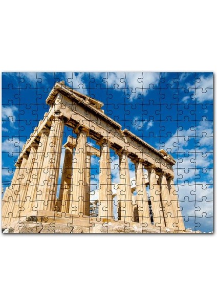 Yunanistan Tapınak Harabeleri ve Bulutlar 500 Parça Puzzle Yapboz Mdf (Ahşap)