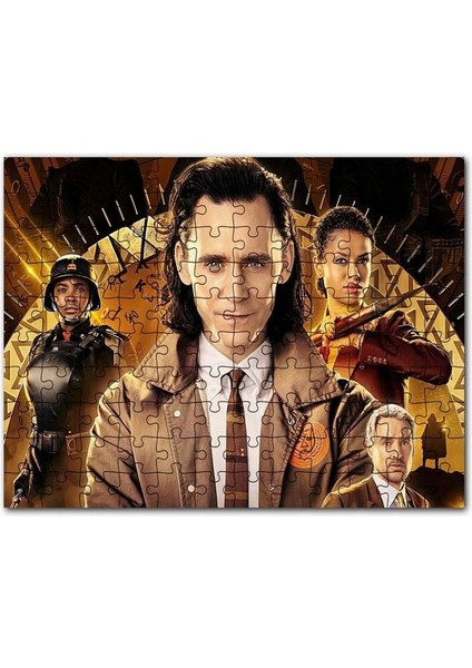 Beyaz Gömlek ve Kravatlı Loki ile Karakterler 1000 Parça Puzzle Yapboz Mdf (Ahşap)