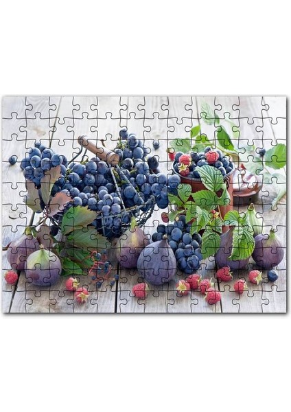Masada Yaş Incir Üzüm Yabanmersini ve Ahudular 120 Parça Puzzle Yapboz Mdf (Ahşap)