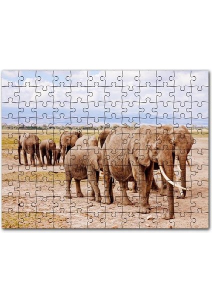 Afrika Savanada Filler Bir Arada 120 Parça Puzzle Yapboz Mdf (Ahşap)