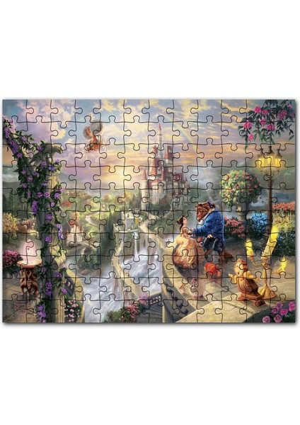 Güzel ve Çirkin Ağaçlar Aşk Gün Batımı Görseli 255 Parça Puzzle Yapboz Mdf (Ahşap)