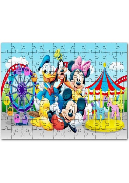 Luna Parkta Daisy Duck Goofy Mickey ve Minnie Mouse 500 Parça Puzzle Yapboz Mdf (Ahşap)