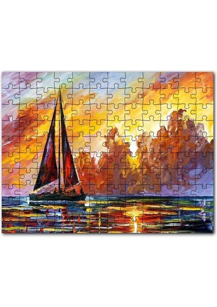Yelkenli Teknede Seyat 120 Parça Puzzle Yapboz Mdf (Ahşap)
