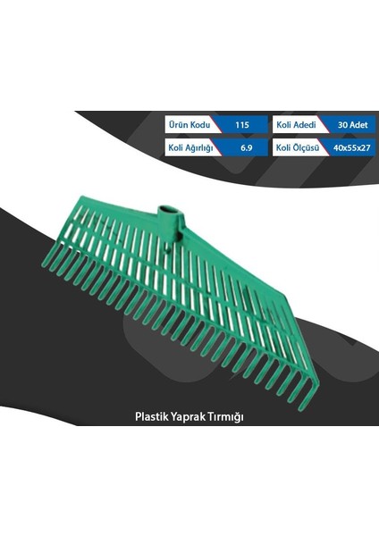 Tuna 115 Plastik Yaprak ve Çim Tırmığı 28 Diş
