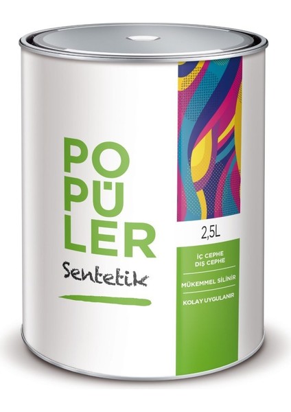Popüler Sentetik Yağlı Boya 2.5 Litre Beyaz
