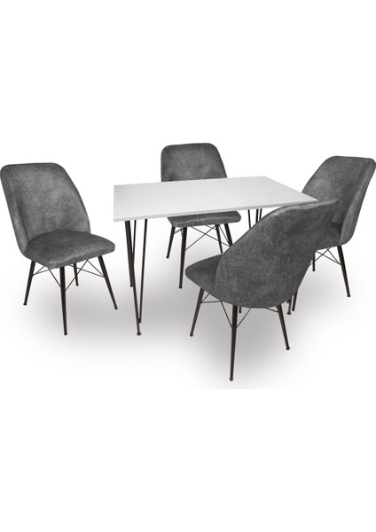 Nilüfer Mutfak Masa Takımı - Füme